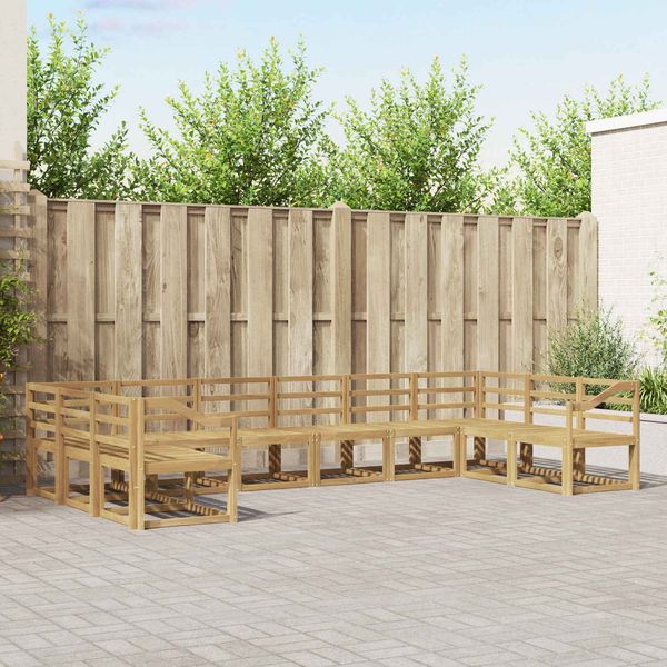 vidaXL Outdoor-Sofagarnitur 10 pcs Weiß Massivholz Akazie 3388303