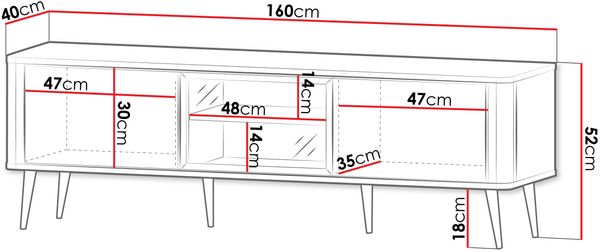 TV-Lowboard Rotevio 2K1W RE12 (Farbe: Cashmere / Cashmere + Nuss) Bild 4