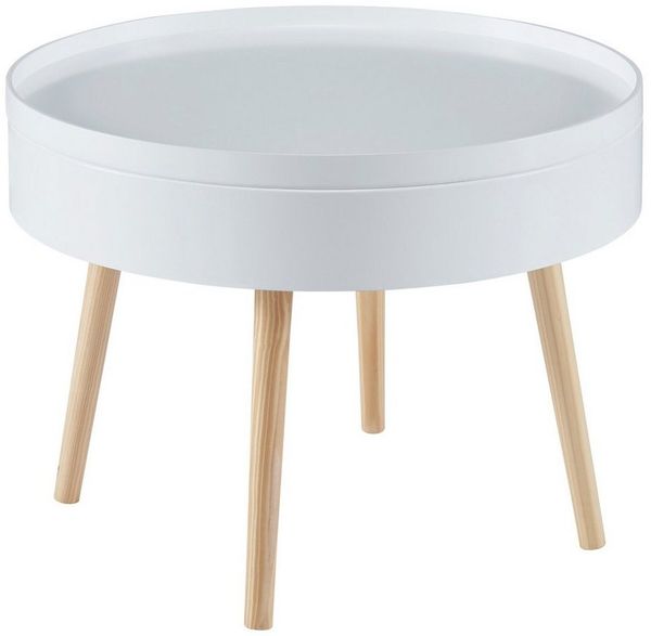 Couchtisch Bongard in glatter Optik Ø60x45 cm Weiß [en. casa]