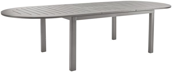 Gartenesstisch Lomma Elipse aus Aluminium, modern, ausziehbar in Taupe, 220-280x110 cm Bild 3