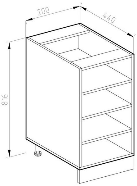 Vicco Küchenschrank Küchenzeile R-Line, Goldkraft Eiche, Regalunterschrank 20 cm Bild 2