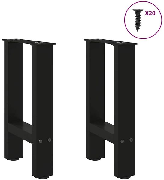 vidaXL Couchtischbeine Schwarz 2 Stk. 38x(42-43) cm Stahl 4013276 Bild 3