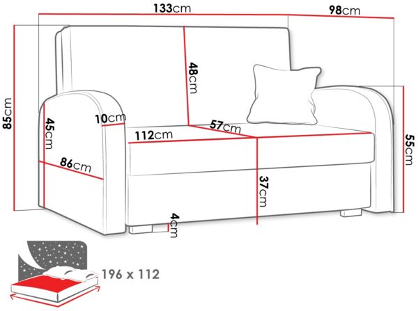 Schlafsofa Victor Soft II (Farbe: Mono 235 + Sorriso 10) Bild 7