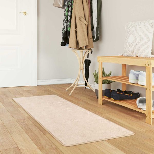 vidaXL Teppichläufer Uni MARSA Creme 50 x 100 cm Polyester und PVC 42023044