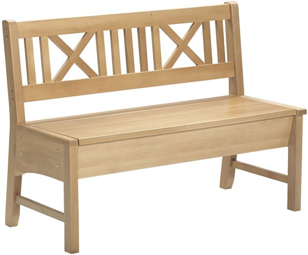Sitzbank Deborah aus Massivholz 119 x 52 x 87 Küchenbank massiv Buche lackiert/Dunkelbraun 12146-119-braun