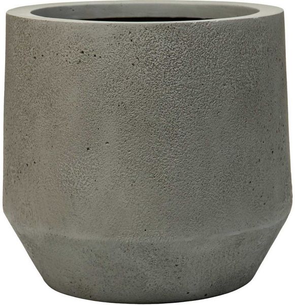 VIVANNO Blumentopf Fiberglas NEXORA Rund - Vesuvgrau Beton-Design (1 St), 31x28 cm
