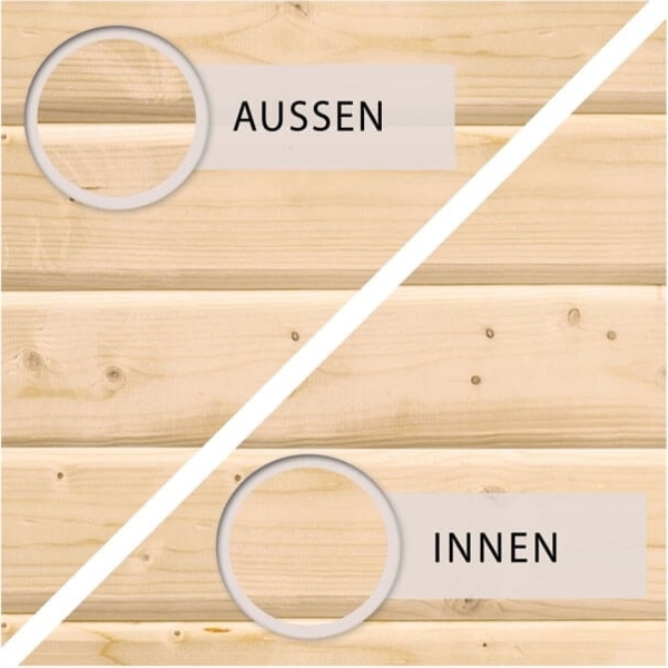 Gartenhaus Northeim 5 - 369x369 cm, 38 mm Holz naturbelassen, Karibu Bild 5
