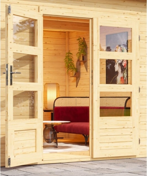 Gartenhaus Northeim 5 - 369x369 cm, 38 mm Holz naturbelassen, Karibu Bild 6