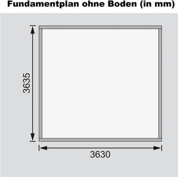 Gartenhaus Northeim 5 - 369x369 cm, 38 mm Holz naturbelassen, Karibu Bild 4