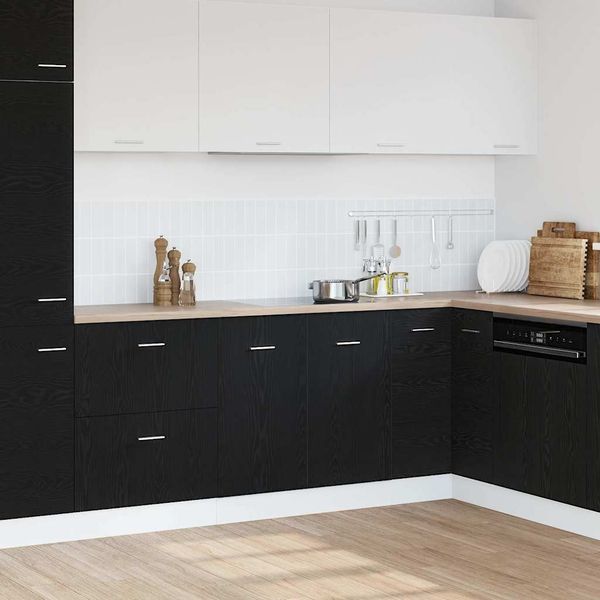 vidaXL Unterschrank für Spüle Schwarz Eiche 80x46x81,5 cm Holzwerkstoff 863227