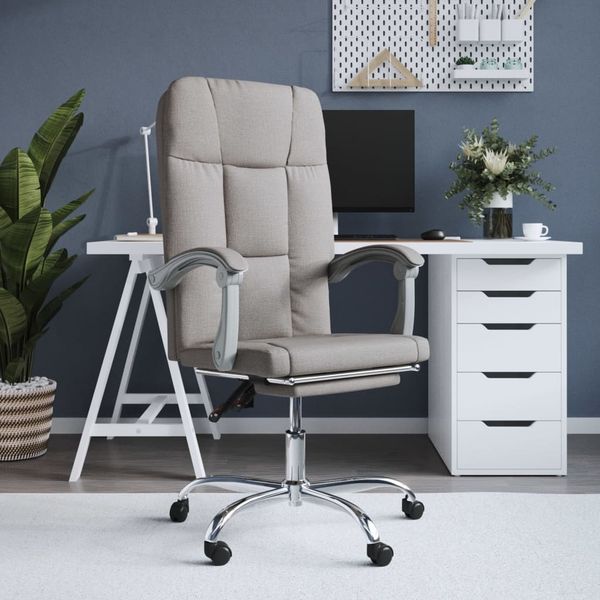 vidaXL Bürostuhl mit Liegefunktion Taupe Stoff [349635]