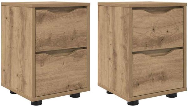 2er-Set Nachttische, Beistelltische für Schlafzimmer Artisan-Eiche 30,5 x 30 x 43 cm Holzwerkstoff