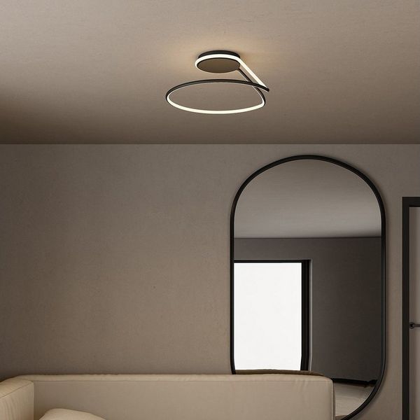Neona LED Deckenleuchte LUMOS Schwarz, TRIAC dimmbar (per Wanddimmschalter), LED fest integriert, Warmweiß