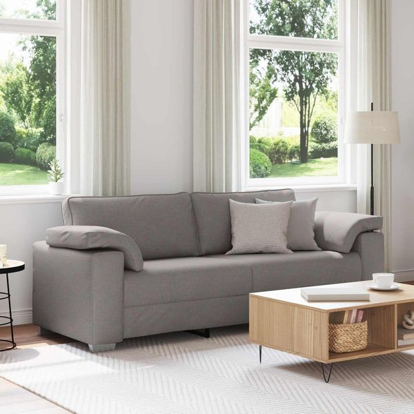 vidaXL 3-Sitzer-Sofa Taupe 220 cm Stoff 4105243