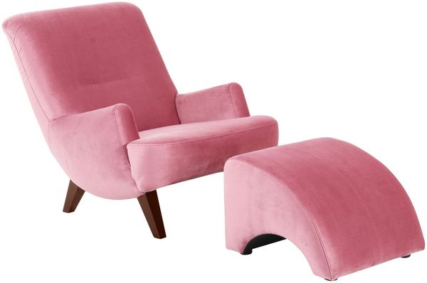 Sessel Kajsa 71x80x101 Bezug Samtvelours Buche nussbaum/rosé