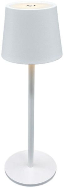 Coen Bakker Deco BV LED Außen-Tischleuchte Portable Light, mehrere Helligkeitsstufen, LED, warmweiß, kaltweiß, neutralweiß, USB dimmbar touch Metall weiß matt 40 LED 26,5cm