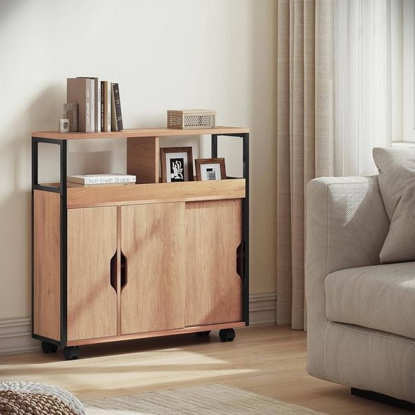 EUGAD Badkommode (1 St), Badezimmerschrank mit 2 offenen Fächern, Verstellbarer Ablage