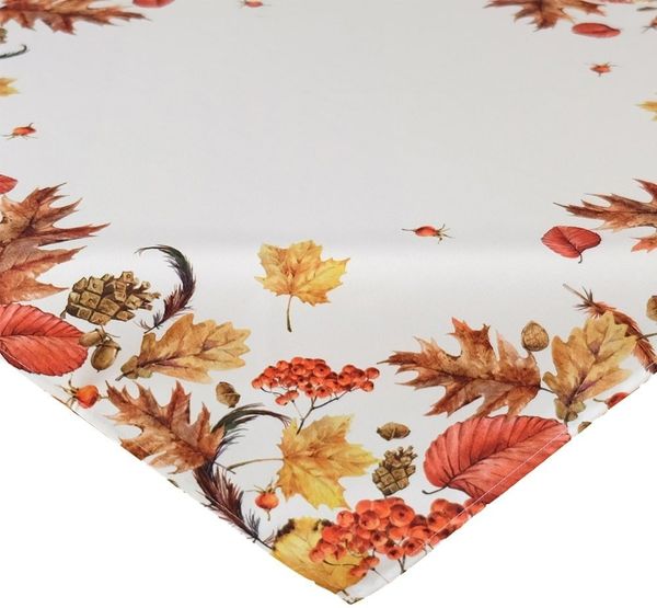 matches21 HOME & HOBBY Tischdecke Tischdecke KYRA Blätterdruck für Herbst Polyester 110 x 110 cm (1-tlg), Pflegeleicht & waschbar bei 30 °C