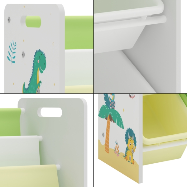 Kinderregal Rødøy 78x86x27 cm mit Dinosaurier Motiv [en. casa] Bild 6