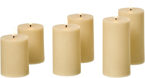 LED Kerzen 6er Set BRAISE 10 13 15 cm Beige