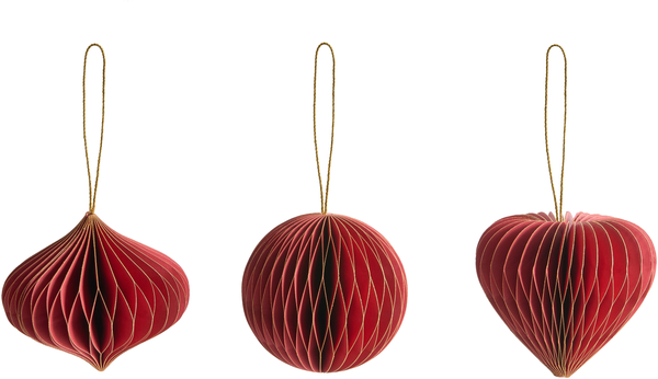 Weihnachtsbaumschmuck 18er Set SUSA Papier Rot