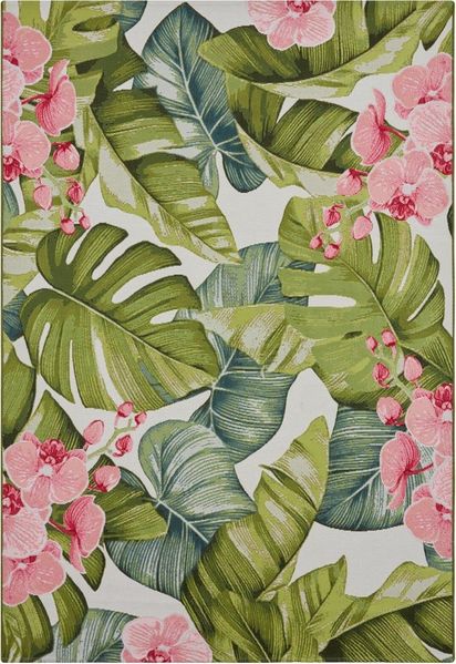 Hanse Home Tropical In- & Outdoor Teppich – Flachgewebe Aussenteppich, Jungel Florales Palmen Design, ÖKO-TEX Wetterfest & UV-beständig für Balkon, Terrasse, Garten, Wohnzimmer - Bunt, 120x180 cm