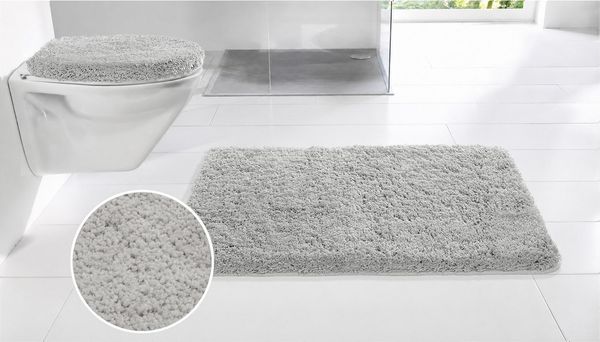 OTTO home Badematte Sanremo, Badvorleger, Badezimmer Teppich, sehr weich, Höhe 30 mm, rutschhemmend beschichtet, schnell trocknend, fußbodenheizungsgeeignet, Polyester, rechteckig, Badteppich, unifarben, rechteckig, rund & als 3-tlg. Set erhältlich