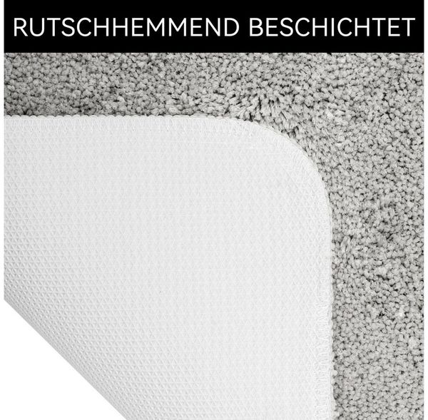OTTO home Badematte Sanremo, Badvorleger, Badezimmer Teppich, sehr weich, Höhe 30 mm, rutschhemmend beschichtet, schnell trocknend, fußbodenheizungsgeeignet, Polyester, rechteckig, Badteppich, unifarben, rechteckig, rund & als 3-tlg. Set erhältlich Bild 4