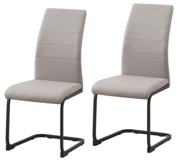 HTI-Line Freischwinger Schwingstuhl 2er Set PU cappuccino SallyP (Set, 2 St), Freischwinger Esszimmerstuhl Kunstleder