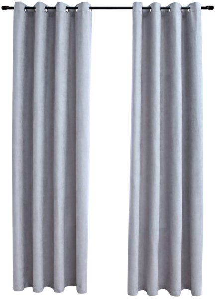 vidaXL Verdunkelungsvorhänge mit Metallösen 2 Stk. Grau 140x245cm 134466