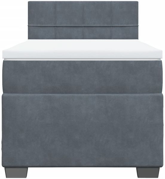 vidaXL Boxspringbett mit Matratze Dunkelgrau 100x200 cm Samt 3286235 Bild 4