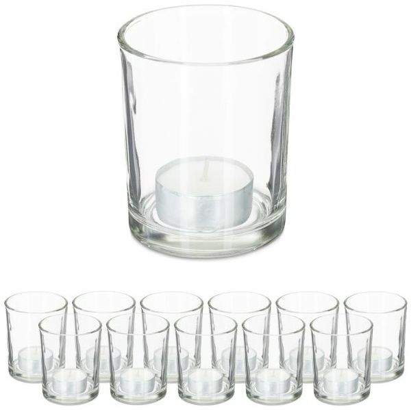 Teelichtgläser transparent im 12er Set 10042107