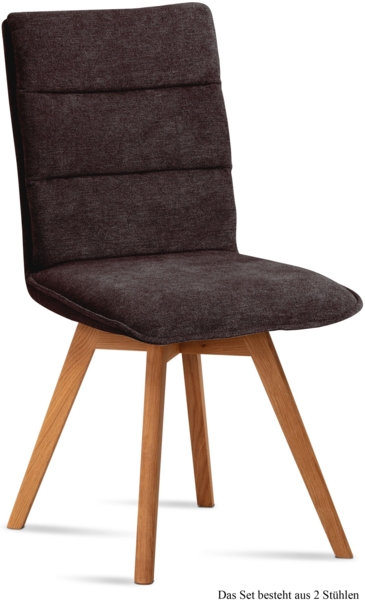 Esszimmerstuhl (2er-Set) Dobra 47x92x60 Eiche geölt/Espresso