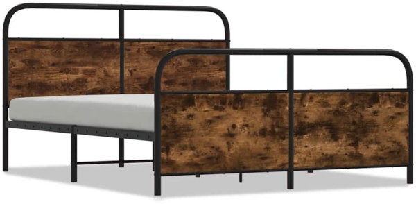 vidaXL Metallbett ohne Matratze Räuchereiche 193x203 cm 3318641