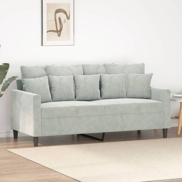 vidaXL 2-Sitzer-Sofa Hellgrau 140 cm Samt 359303