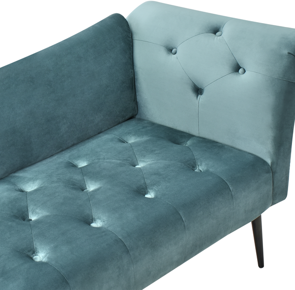 Chaiselongue NANTILLY Samtstoff Blaugrün Bild 7