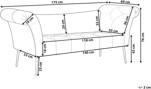 Chaiselongue NANTILLY Samtstoff Blaugrün Bild 2