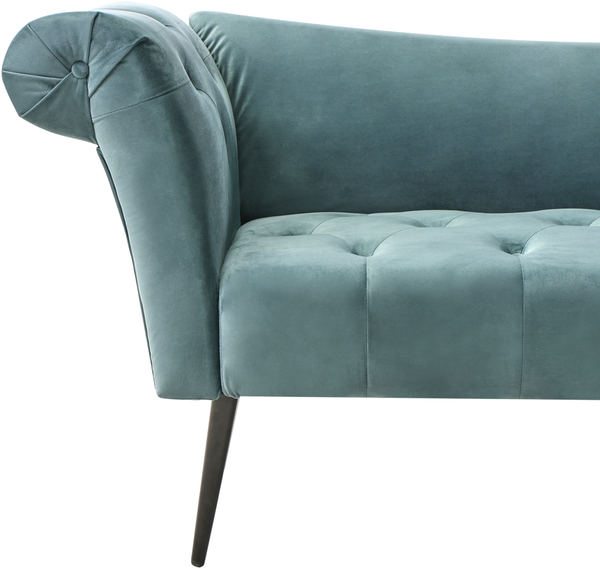 Chaiselongue NANTILLY Samtstoff Blaugrün Bild 6