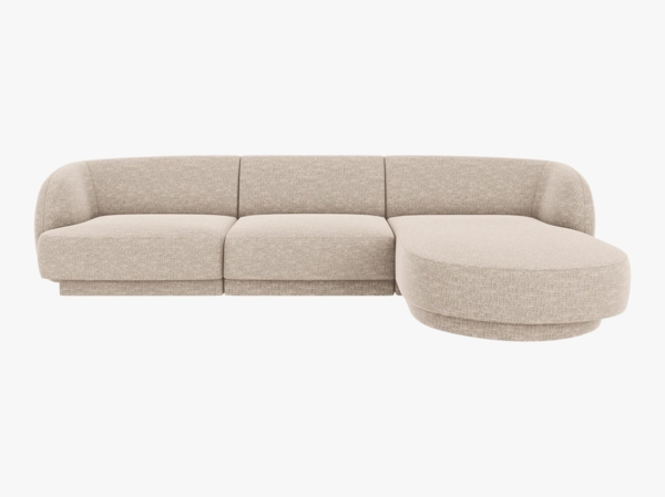 Micadoni Ecksofa Miley 4-Sitzer Rechts Chenille Haga Beige
