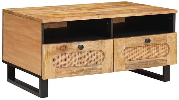 vidaXL Couchtisch Artisan-Eiche 80 x 54 x 40 cm Massivholz Mango 4018057