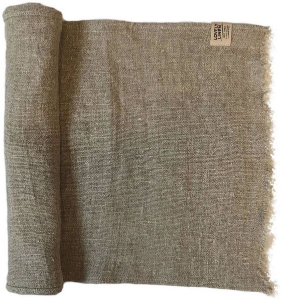Lovely Linen Tischläufer Linen Rustic Raw Tischläufer Leinen nat. beige 40 x 90cm, RUSTIC RAW 40X95 NATURAL BEIGE L42XB23,5xH2CM