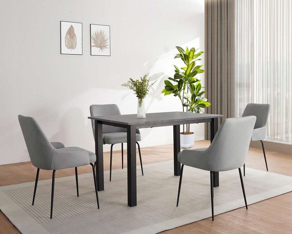 OTTO home Esstisch Babetta, schwarzes pulverbeschichtetes Metallgestell, verschiedene Breiten