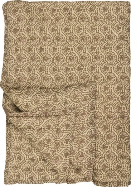 Ib Laursen Decke Quilt Tagesdecke Überwurf 170x130cm Naturfarben Blumen 19209-30