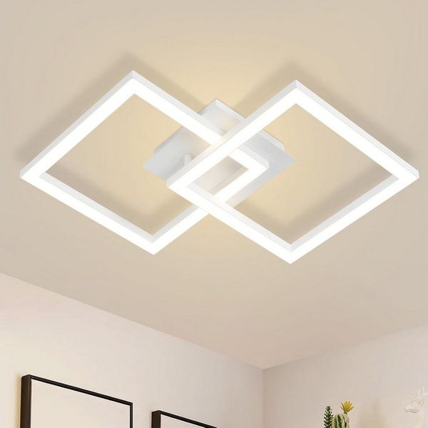 ZMH LED Deckenleuchte Wohnzimmer Modern 2 Flammig 24W Deckenlampe Küche - Warmweiß, Augenschutz, LED fest integriert, 3000k