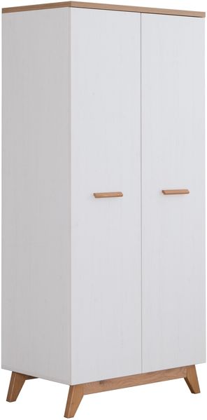 Kleiderschrank "Mara" 2-türig Weiß-Natur