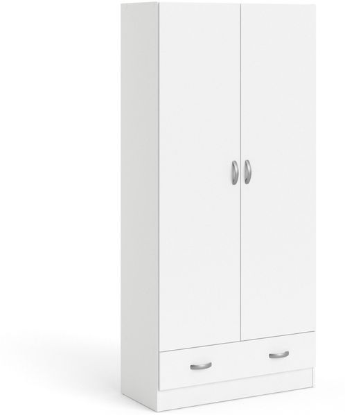 Spell Kleiderschrank Garderobe 2 trg. Schublade weiß Schlafzimmer Schrank Möbel Bild 4