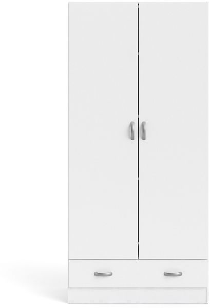 Spell Kleiderschrank Garderobe 2 trg. Schublade weiß Schlafzimmer Schrank Möbel
