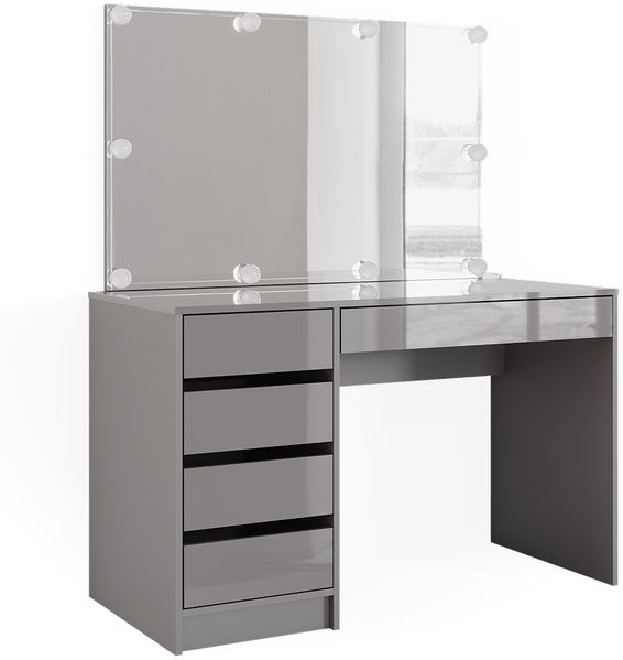 Schminktisch Sherry Grau 120 cm mit LED Beleuchtung Vicco