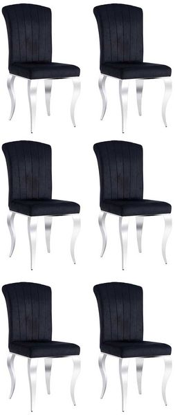 Sets 2er 4er 6er Esszimmerstuhl Prince Küchenstuhl Polsterstuhl Farbe: schwarz