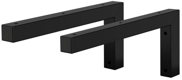 ML-DESIGN Wandregalhalter Wandkonsole Set für Waschtisch aus Stahl Regalhalter, 2-tlg, Regalwinkel L-Form Schwarz Konsolenträger Regalträger Halterung